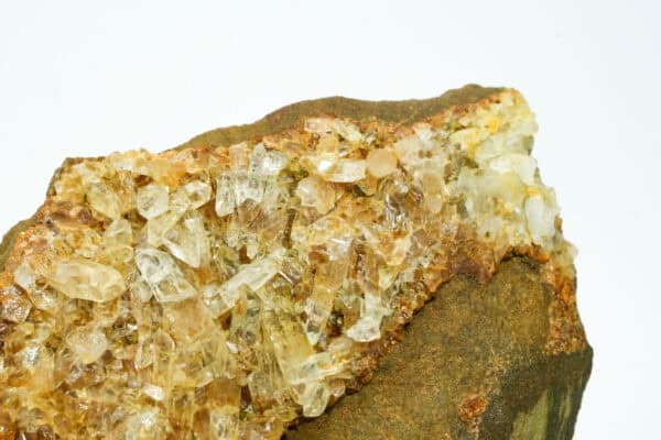 kwarts bergkristal op zandsteen detail