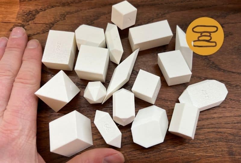 3D-kristalmodellen basisset - maatvoering overzicht