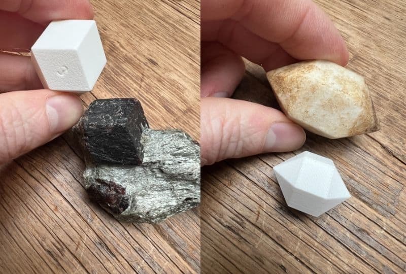 3D-kristalmodellen basisset - voorbeeldmineralen